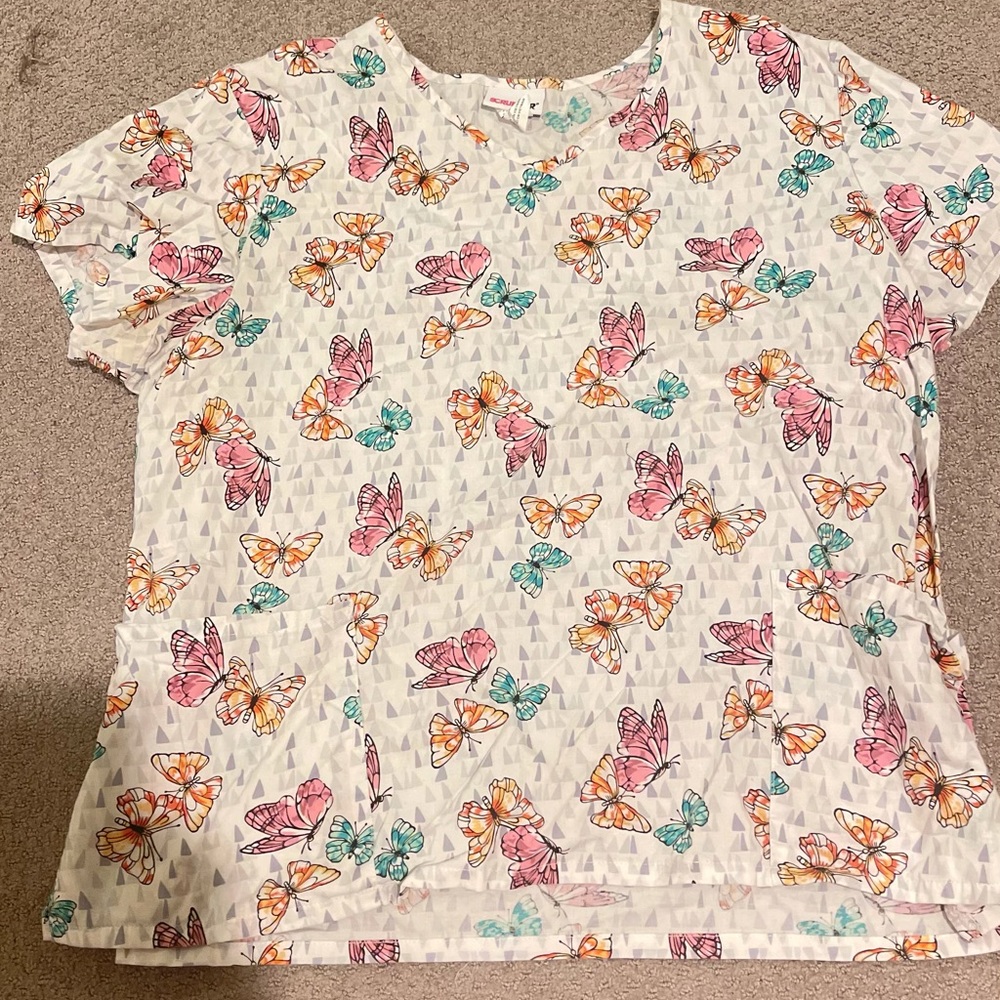ScrubStar Butterfly Scrub Top 2XL